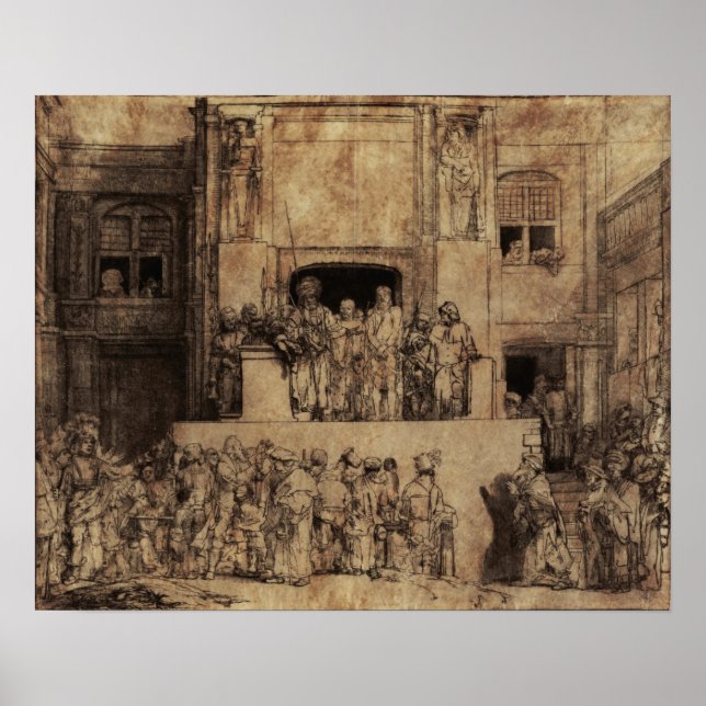 Poster Rembrandt - Christ Présenté Aux Gens (Devant)