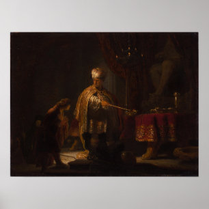 Poster Rembrandt - Daniel et Cyrus devant l'idole Bel