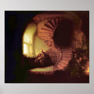 Poster Rembrandt Harmenszoon van Rijn - Le philosophe