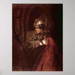 Poster Rembrandt - homme avec des bras (Alexandre les