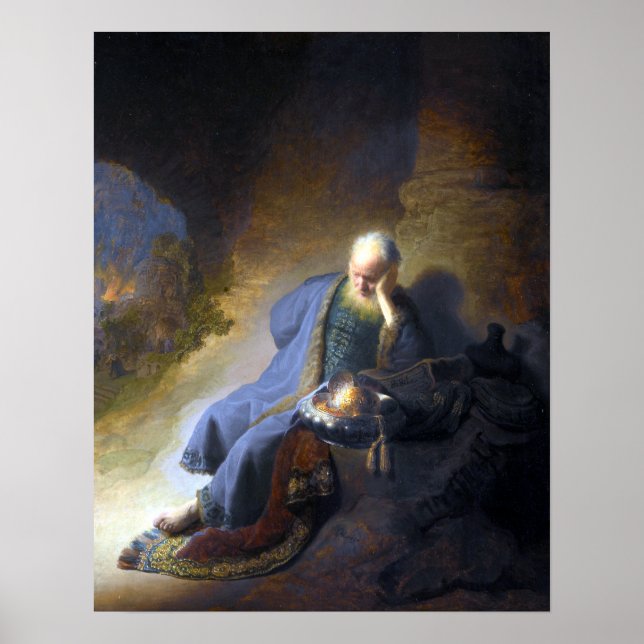 Poster Rembrandt Jeremiah déplore la destruction (Devant)