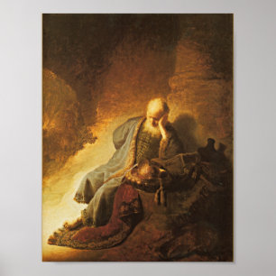 Poster Rembrandt - Jeremiah Lamenting Destruction...