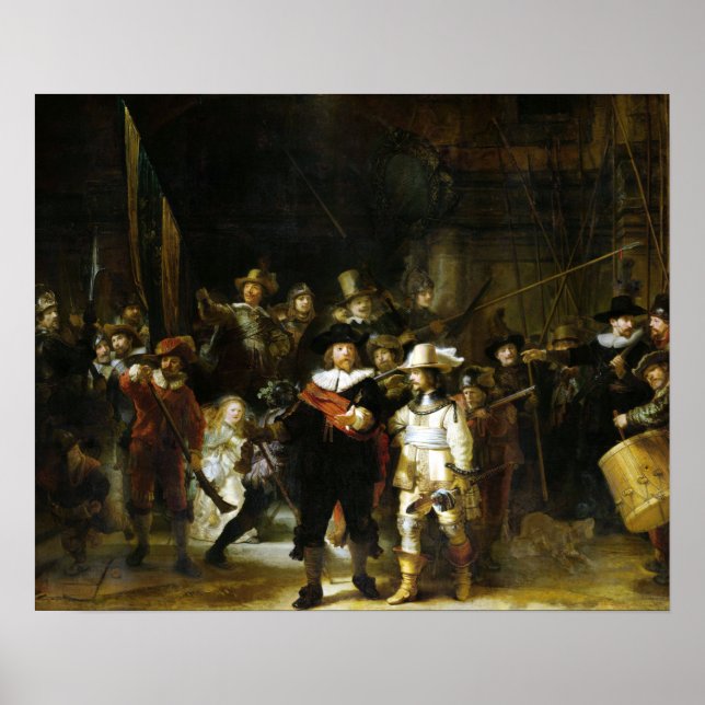 Poster Rembrandt La Nightwatch (Devant)