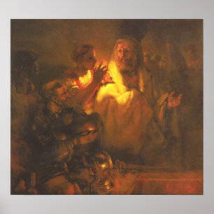 Poster Rembrandt - L'apôtre Pierre a refusé le Christ