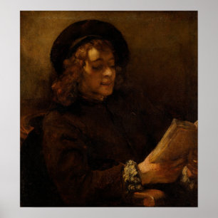 Poster Rembrandt - Le fils de l'artiste Titus Lecture