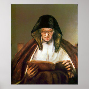 Poster Rembrandt - Lecture d'une vieille femme