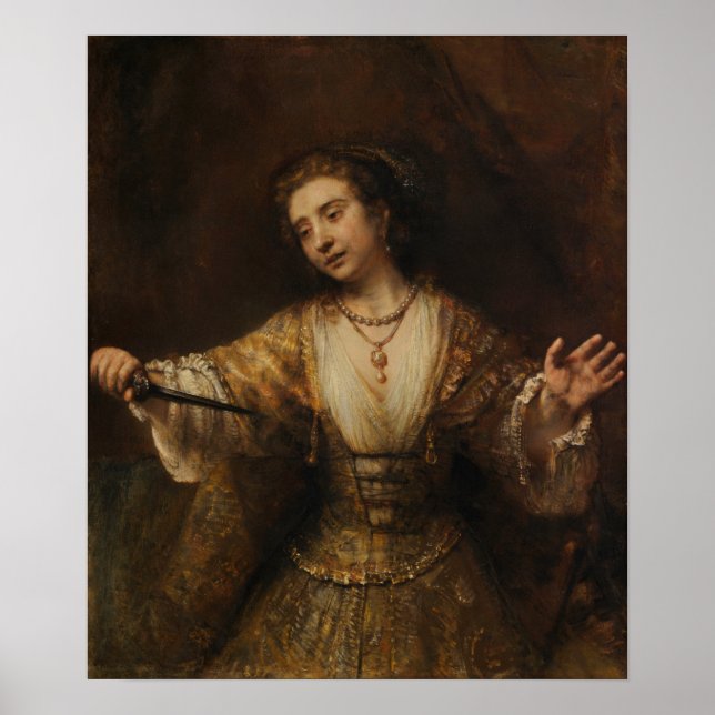 Poster Rembrandt - Lucretia (Devant)