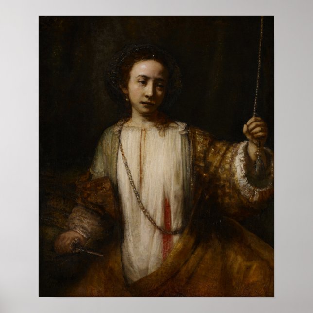 Poster Rembrandt - Lucretia (Devant)