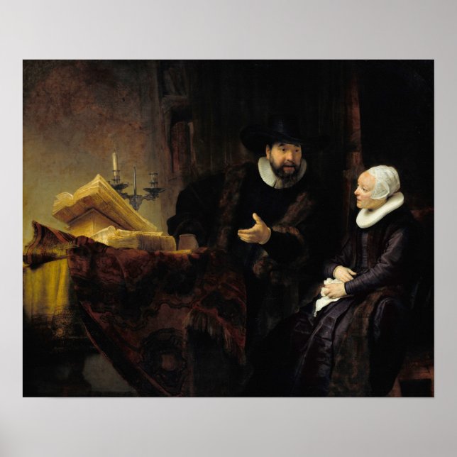 Poster Rembrandt - Mennonite Pracher Anslo et sa femme (Devant)