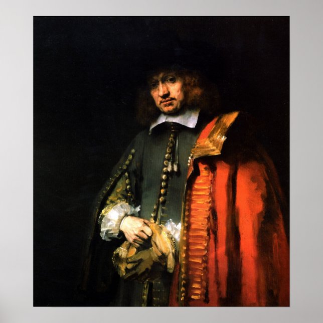 Poster Rembrandt - Portrait de Jan Six (Devant)