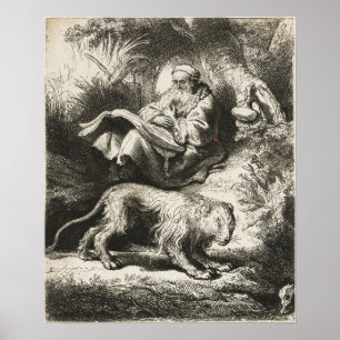 Poster Rembrandt - Saint Jérôme lisant 1634