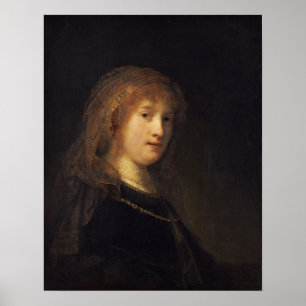 Poster Rembrandt - Saskia Uylenburgh, Femme d'artiste