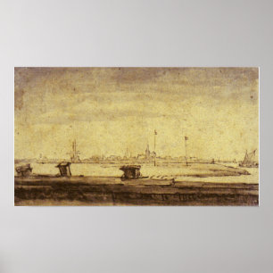Poster Rembrandt - Schellingwou Vu De Diemerdijk 1655