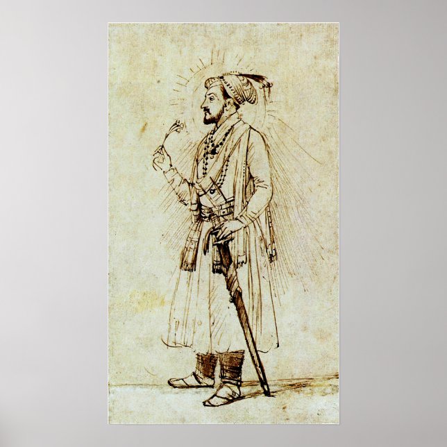 Poster Rembrandt - Shah Jahan Avec Fleur Et Épée (Devant)