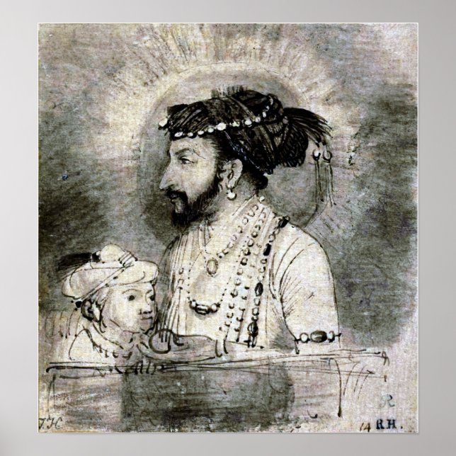 Poster Rembrandt - Shah Jahan Et Son Fils 1656 (Devant)