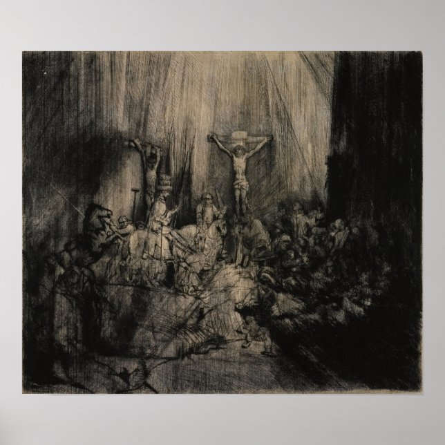 Poster Rembrandt - Trois Croix (Devant)