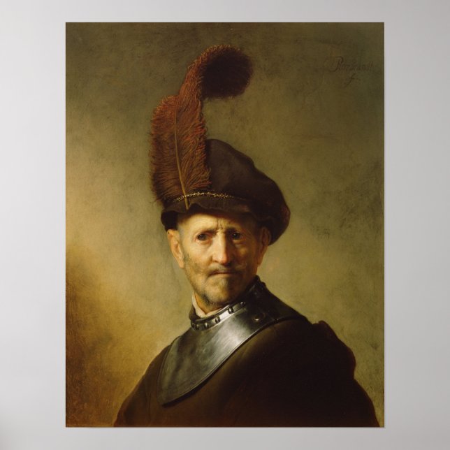 Poster Rembrandt - Vieux Homme En Costume Militaire (Devant)