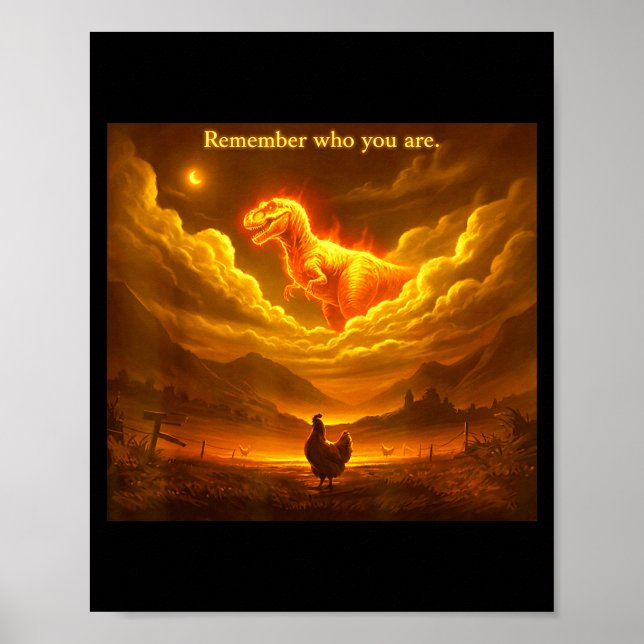 Poster Remember Who You Are Funny Evolution Meme Chicken  (Devant)