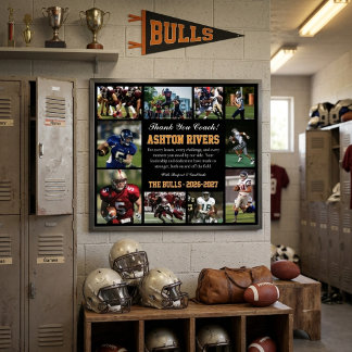 Poster Remerciement à l'entraîneur de football américain