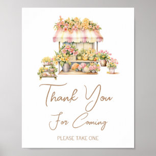 Poster Remerciement pour Baby Shower Floral Market Love I