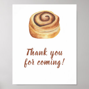 Poster Remerciements pour baby shower Bun cinnamon