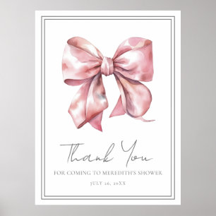 Poster Remerciements pour la Baby Shower Rose Clair