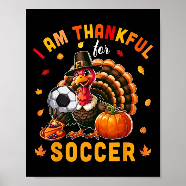 Poster Remerciements Pour Le Football Thanksgiving Turkey (Devant)