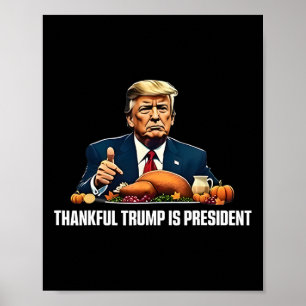 Poster Remerciements Trump est le président Thanksgiving
