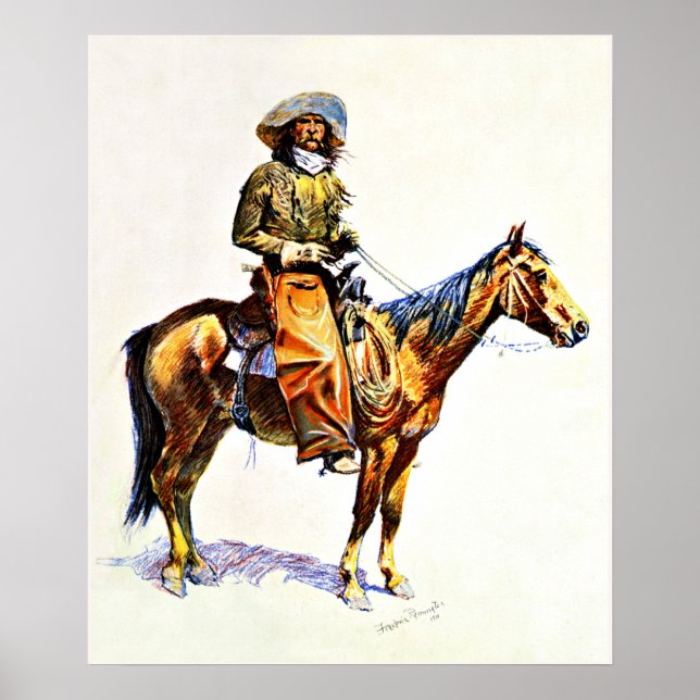 Poster Remington - Arizona Cowboy, 1901 (Devant)