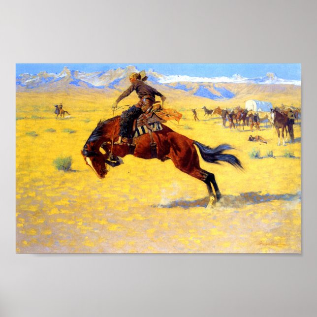 Poster Remington Old West Horse et Cowboy (Devant)