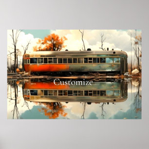 Poster Remorque Caravan vintage RV Thunder_Cove