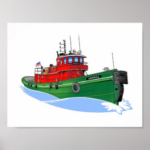 Poster remorqueur des Grands Lacs Amérique rebaptisée