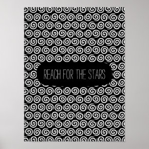 Poster Remous noirs et blancs