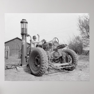 Poster Remplir tracteur, 1940. Photo vintage