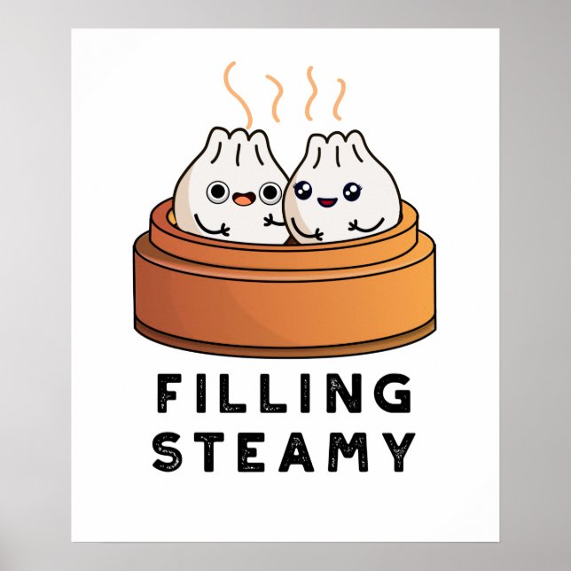 Poster Remplissage Steamy Funny Dimsum Bao Pun (Devant)