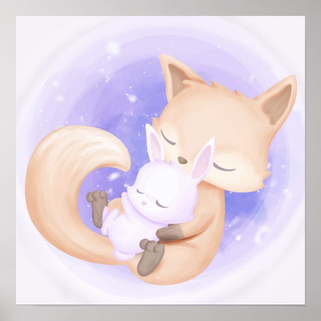 Poster Renard Avec Un Lapin (Devant)