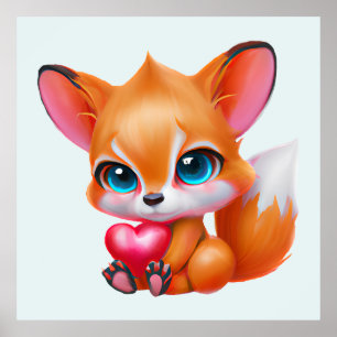 Poster Renard bébé adorable