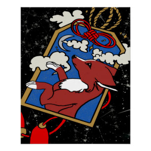 Poster renard chanceux