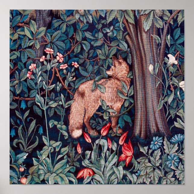 Poster Renard dans la forêt, William Morris (Devant)