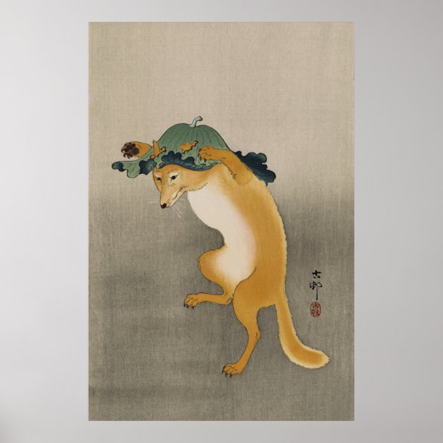 Poster Renard dansant par Ohara Koson (Devant)