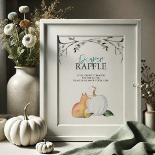 Poster Renard d'automne et Baby shower Citrouille de jaug