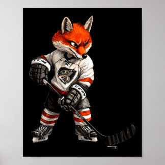 Poster Renard de hockey sur glace 