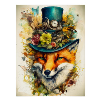 Poster Renard de Steampunk