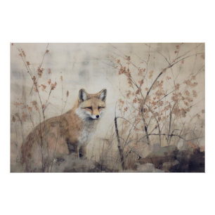 Poster Renard esthétique Wabisabi