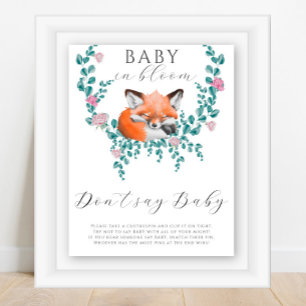 Poster Renard mignon en fleurs - N'appelez pas bébé Affic