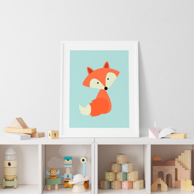 Poster Renard Rouge Bébé Mignon (Créateur téléchargé)