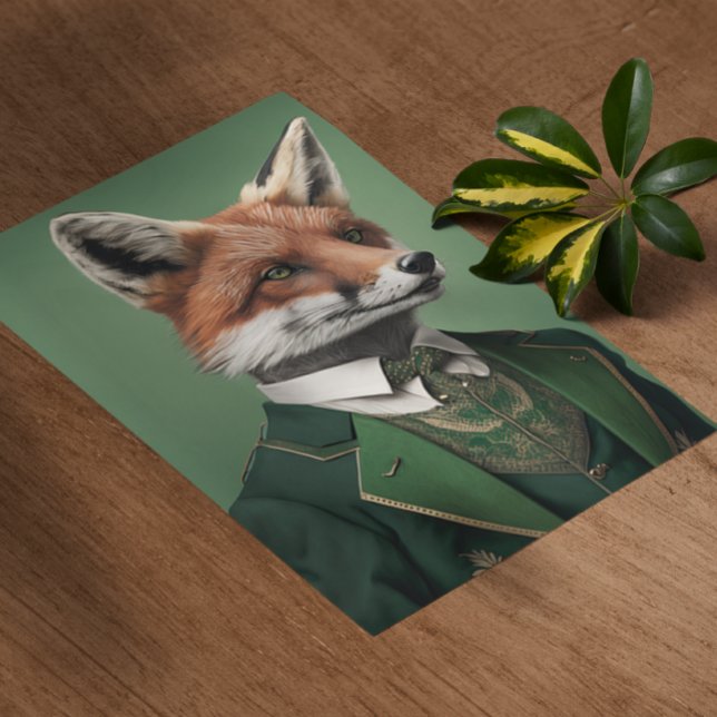 Poster Renard rouge dans un costume vert St. Patrick's Da (Créateur téléchargé)