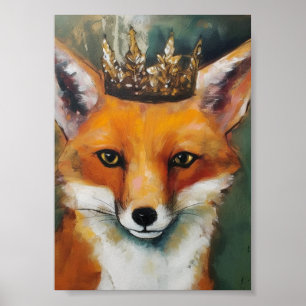 Poster Renard rouge dans une couronne