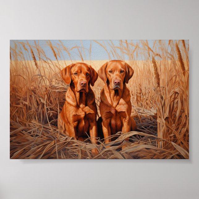 Poster Renard rouge labrador récupérateurs (Devant)