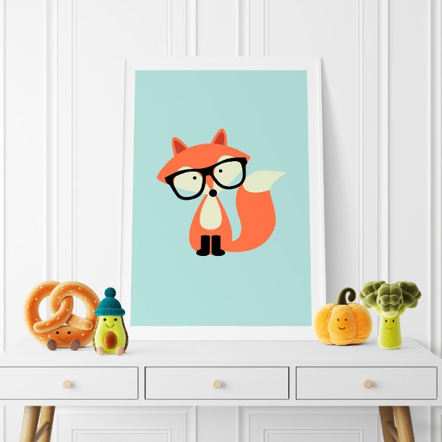 Poster Renard roux hipster mignon (Créateur téléchargé)